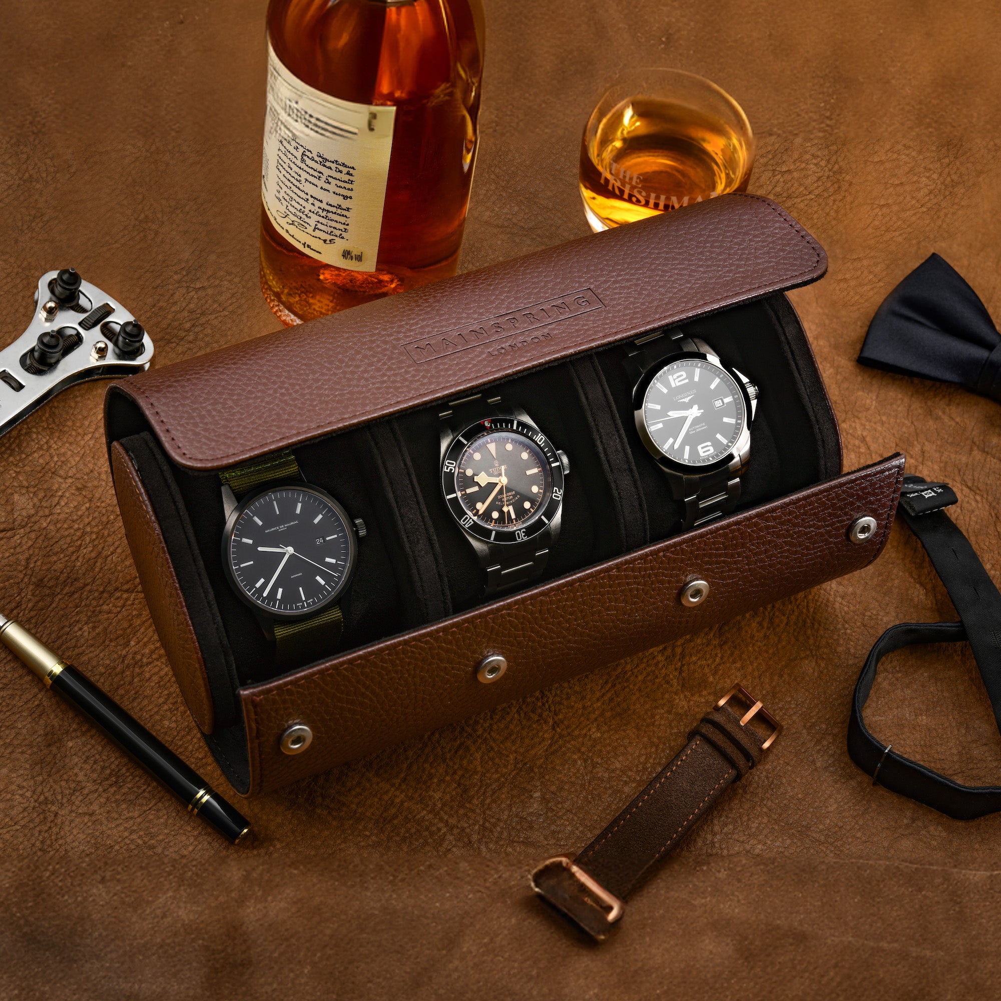 Lorenzo 3-Slot Collector Pouch - Chocolate