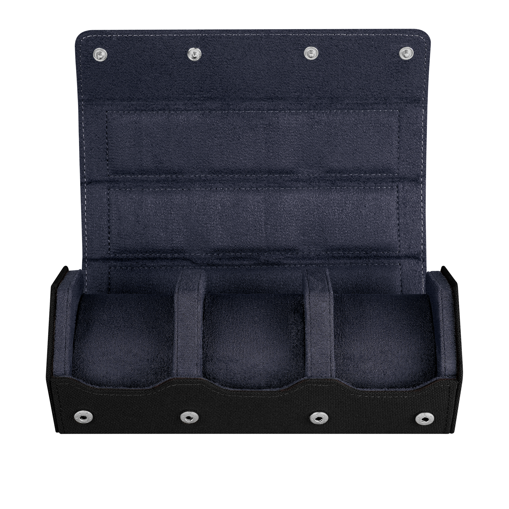 Esagono 3-Slot Watch Roll - Ink Black