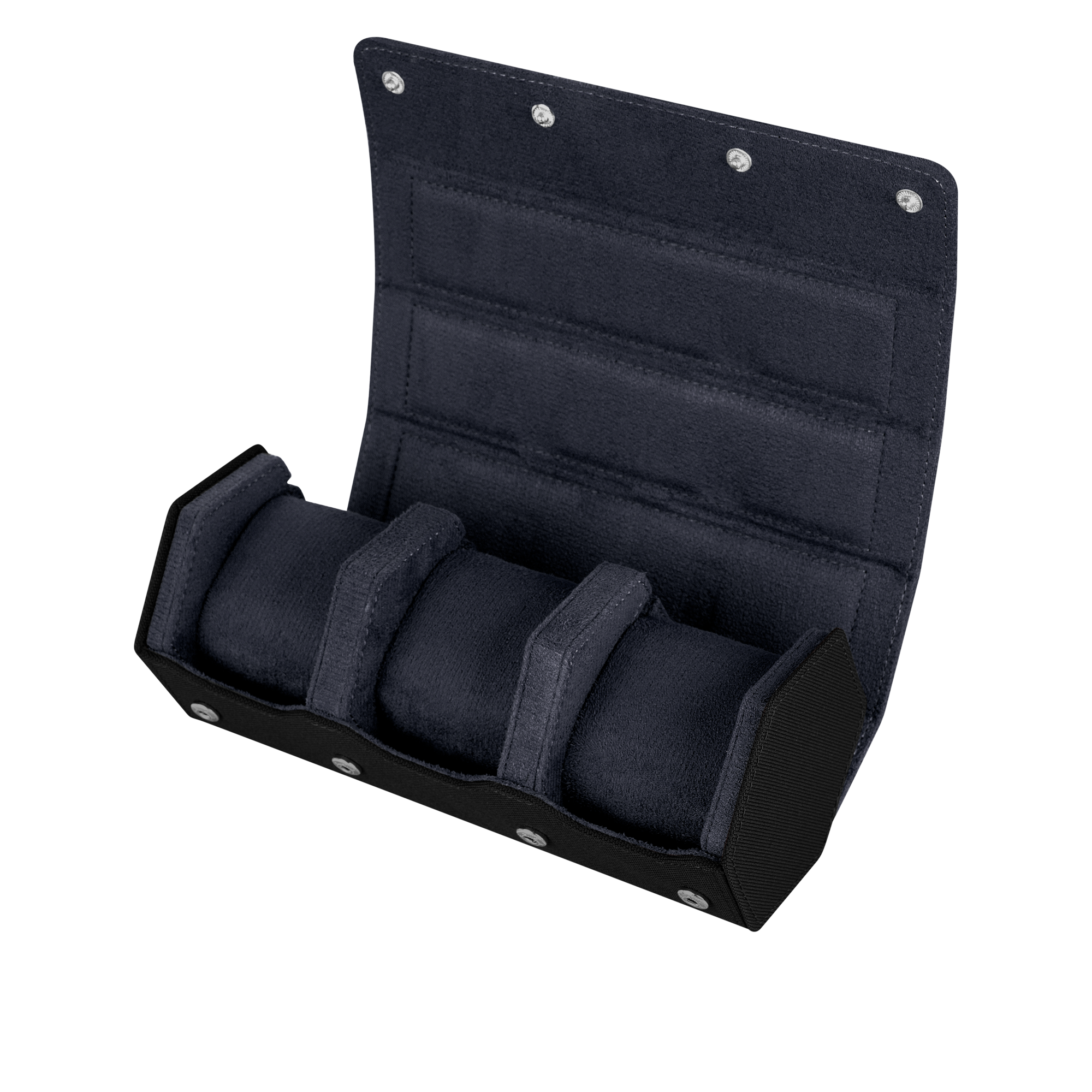 Esagono 3-Slot Watch Roll - Ink Black