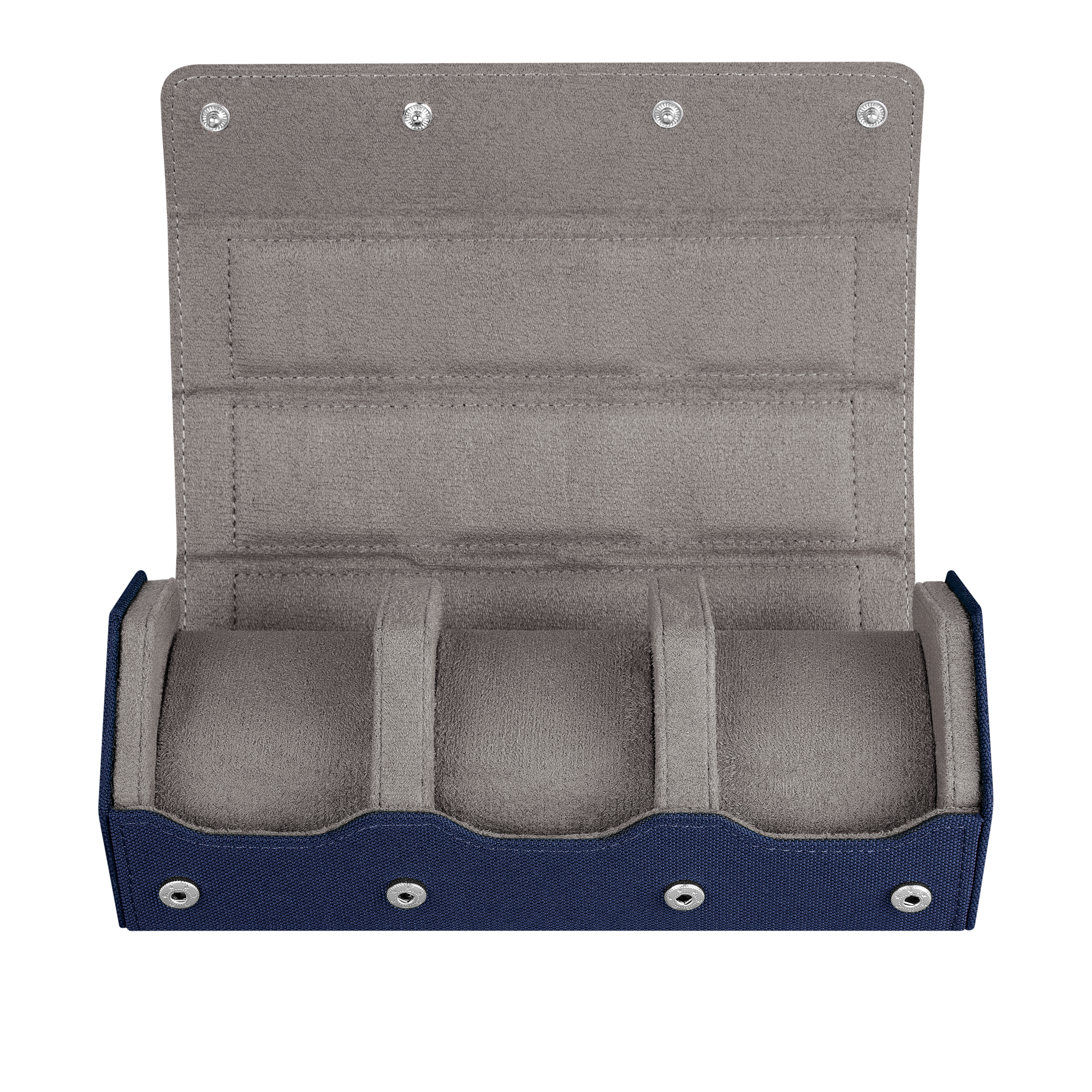 Esagono 3-Slot Watch Roll - Denim Blue