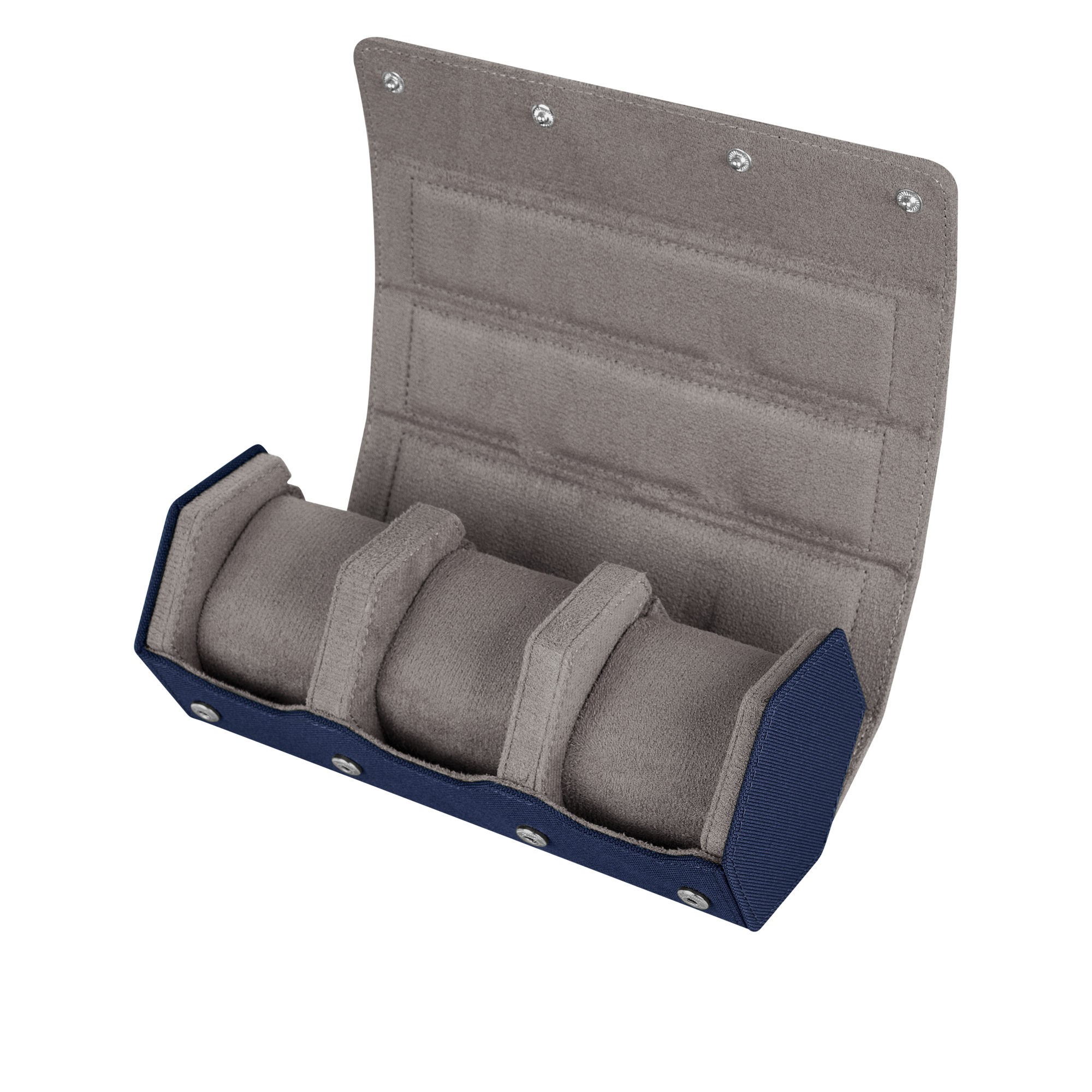 Esagono 3-Slot Watch Roll - Denim Blue