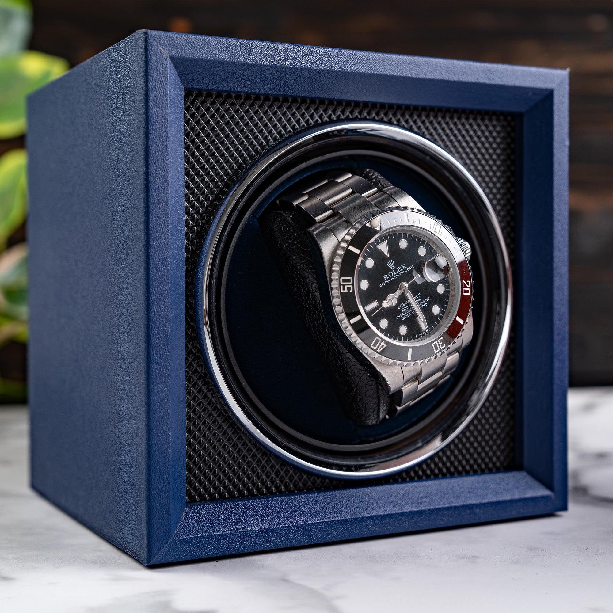 Guardian Single Slot Watch Winder - Royal Blue