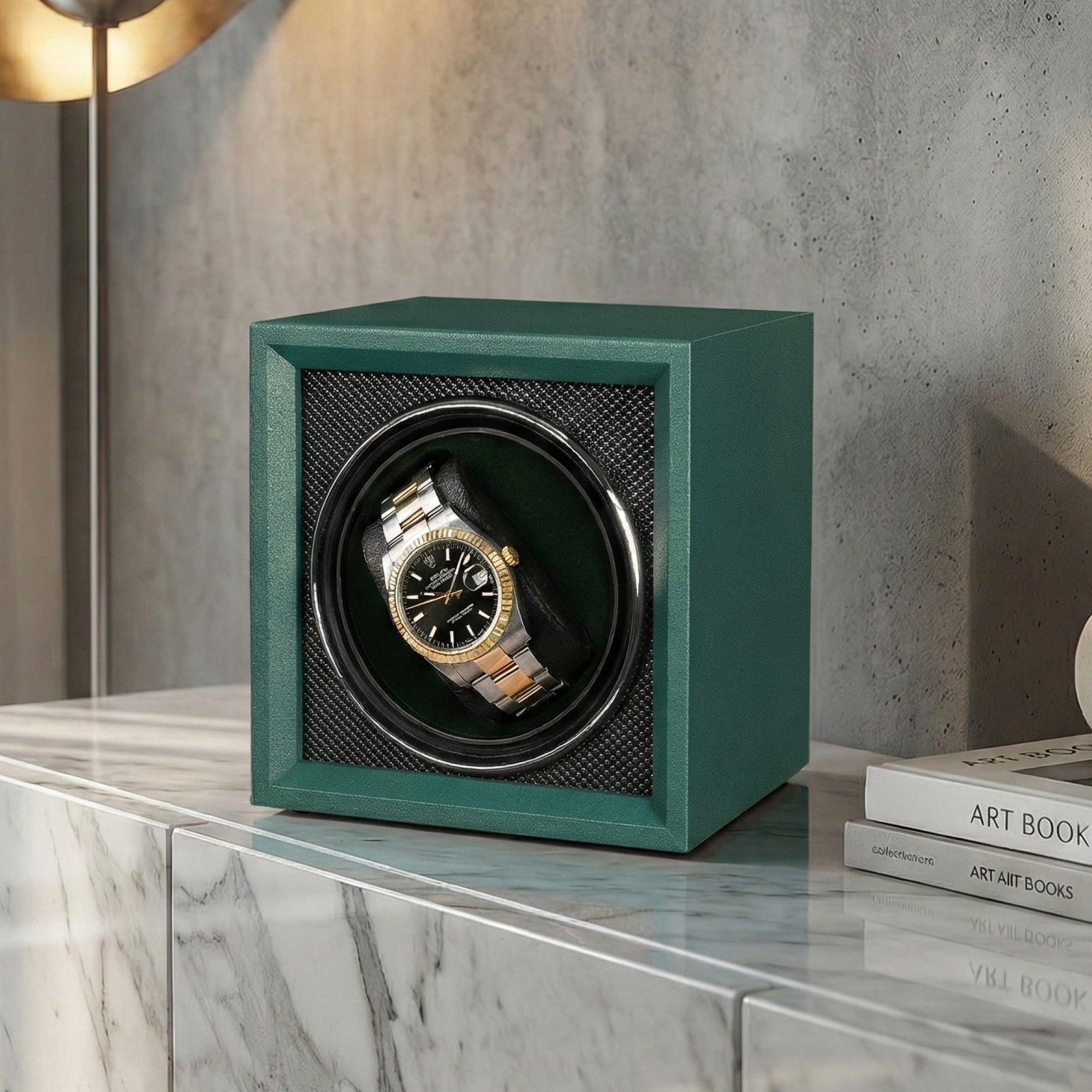Guardian Single Slot Watch Winder - Emerald Green