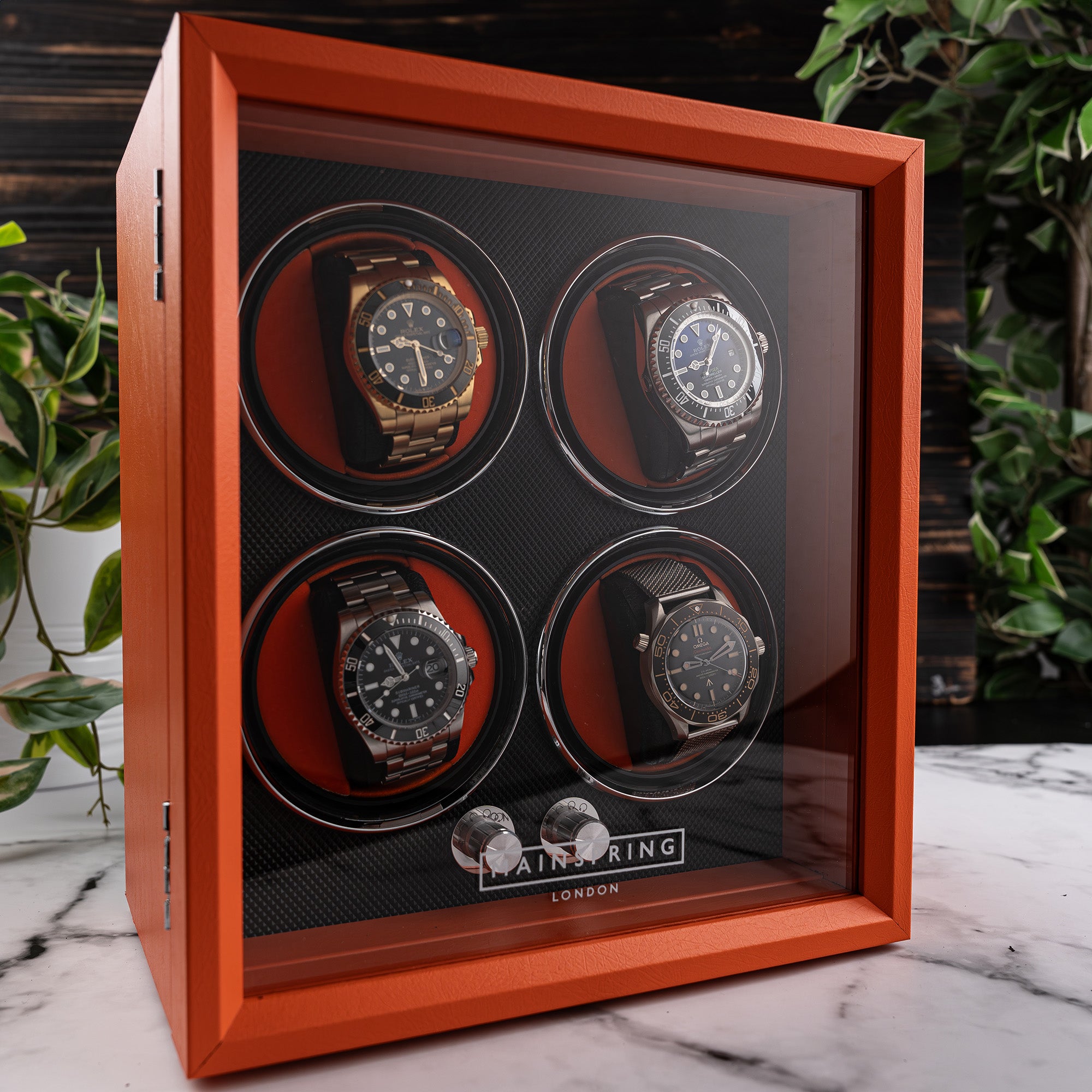 Guardian 4-Slot Watch Winder - Retro Orange