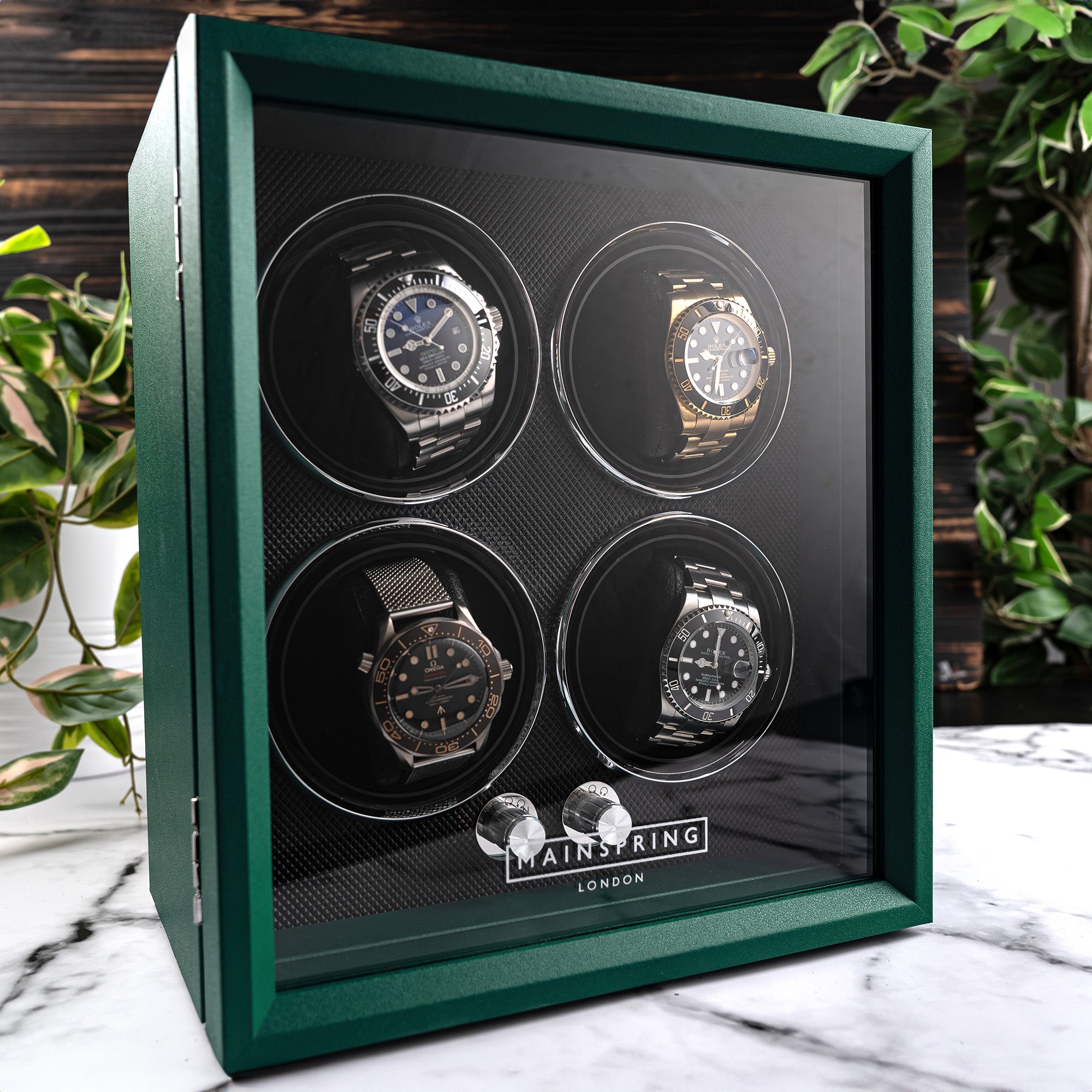 Guardian 4-Slot Watch Winder - Emerald Green