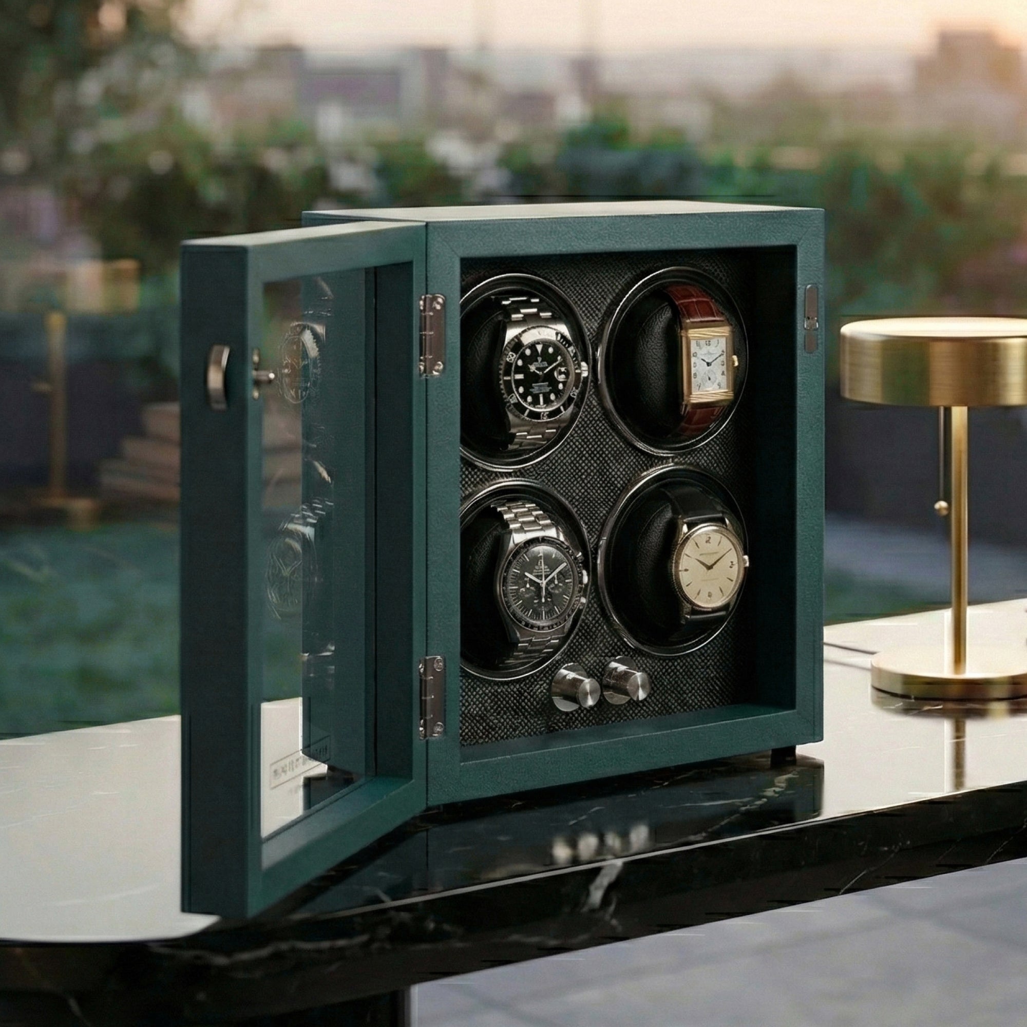 Guardian 4-Slot Watch Winder - Emerald Green