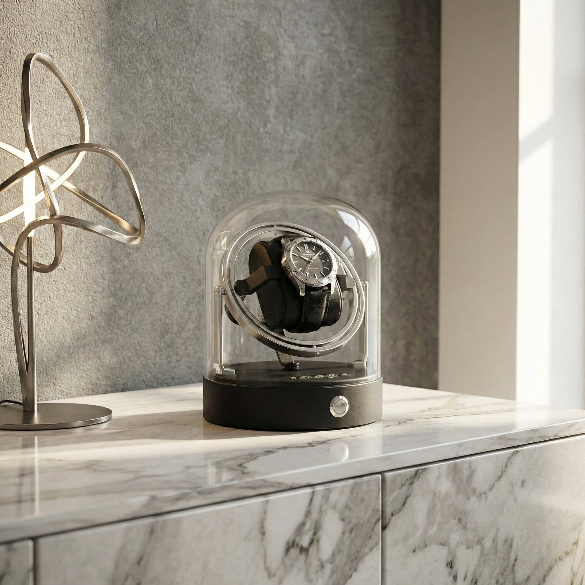 Gyroscope Single Slot Watch Winder - Mercury