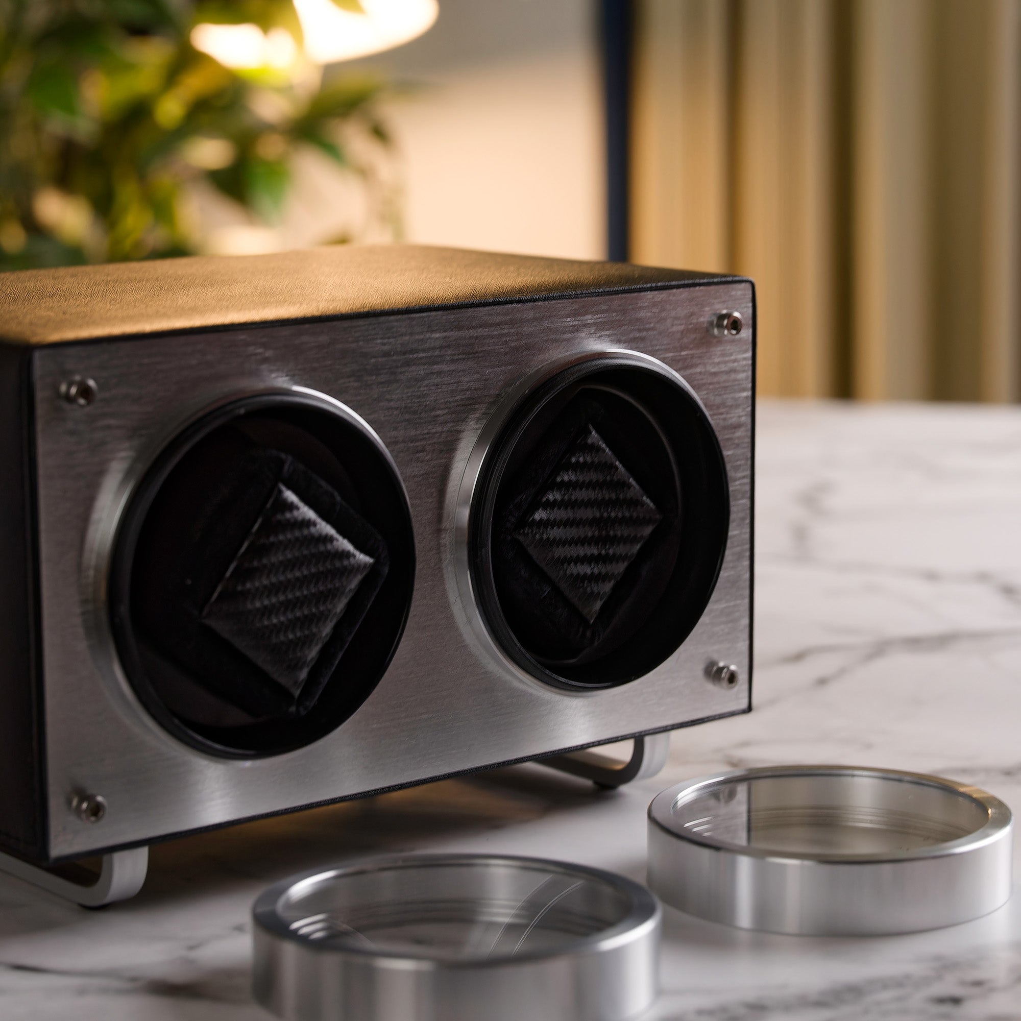 Flemington Dual Slot Watch Winder - Piston Black