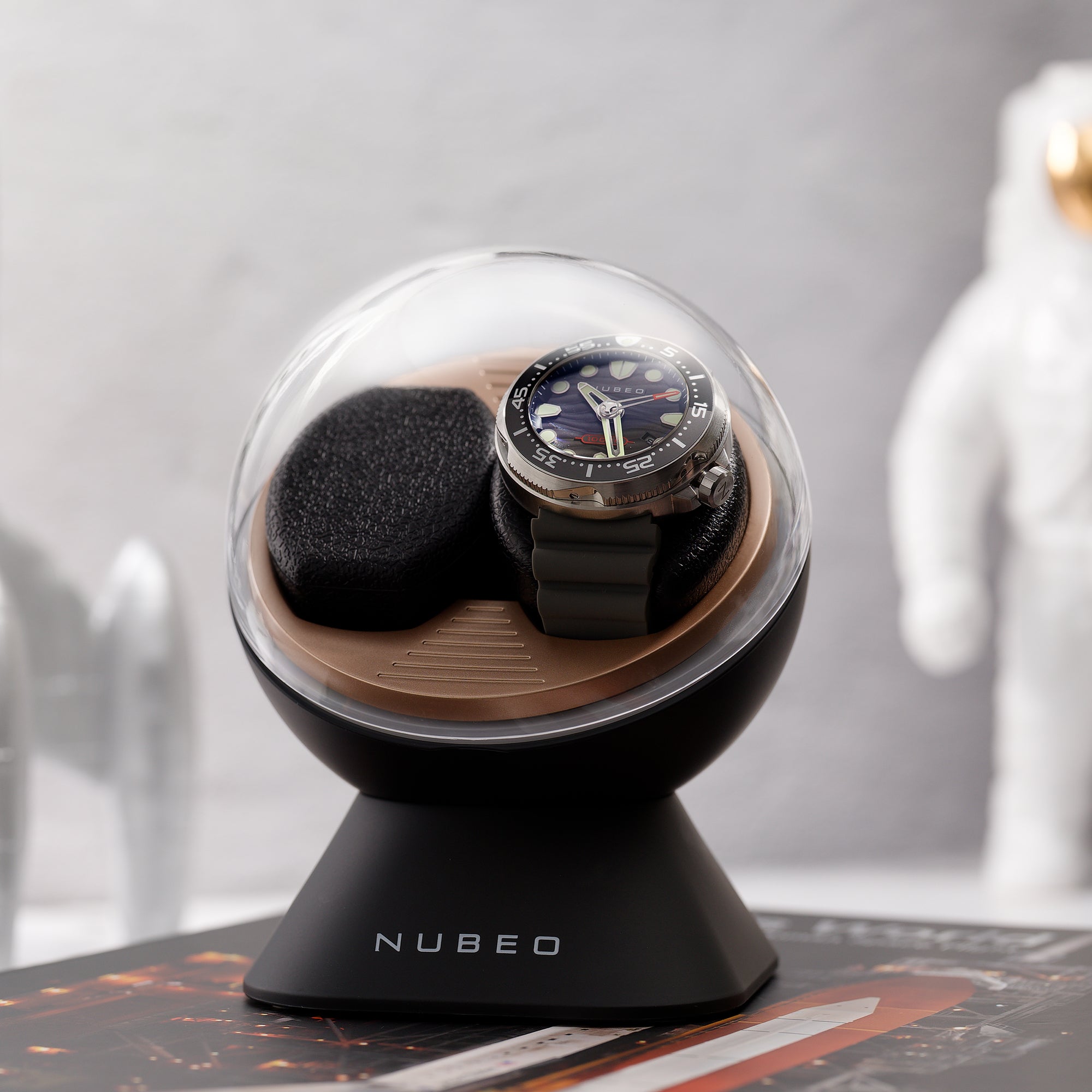 Satellite Dual Slot Watch Winder - Gemini Black