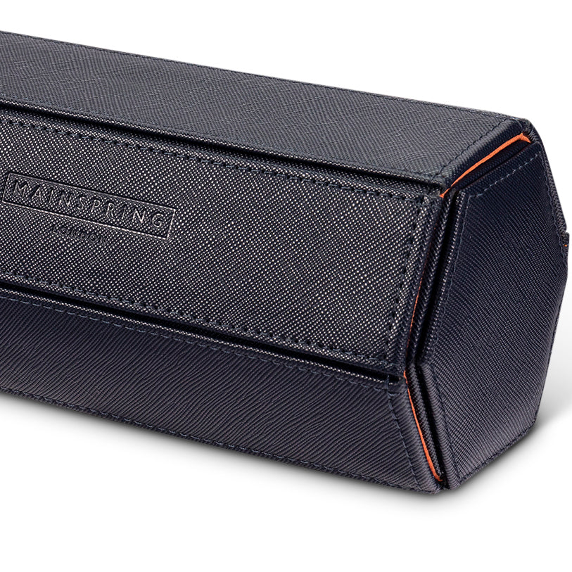 Esagono 3-Slot Watch Roll - Tangerine