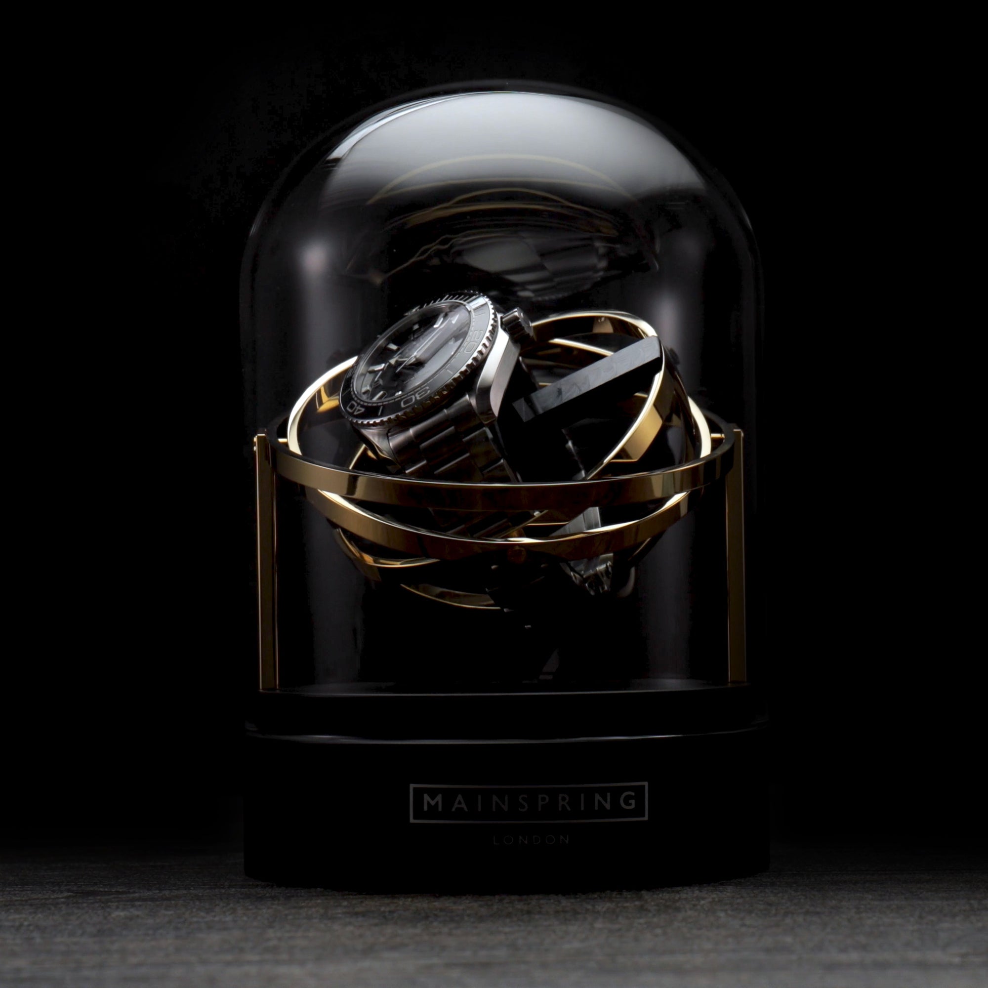 Gyroscope Single Slot Watch Winder - Gold