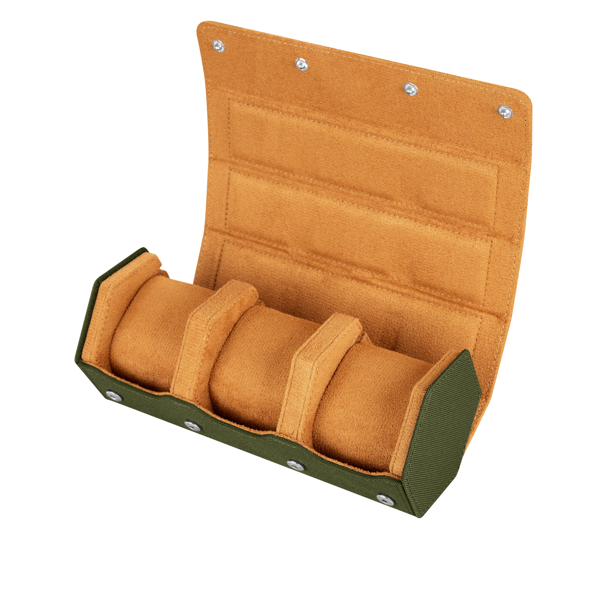 Esagono 3-Slot Watch Roll - Sage Green