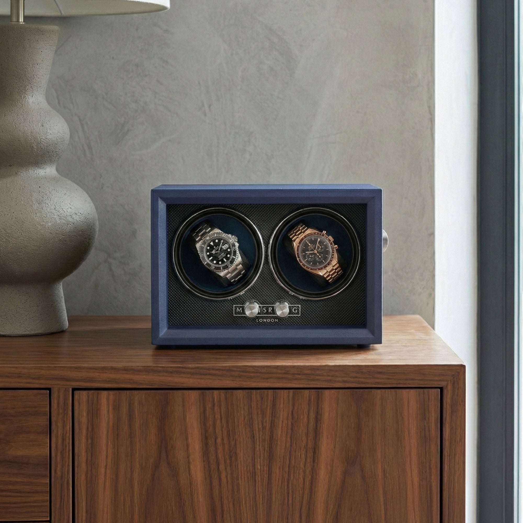 Guardian Dual Slot Watch Winder - Royal Blue