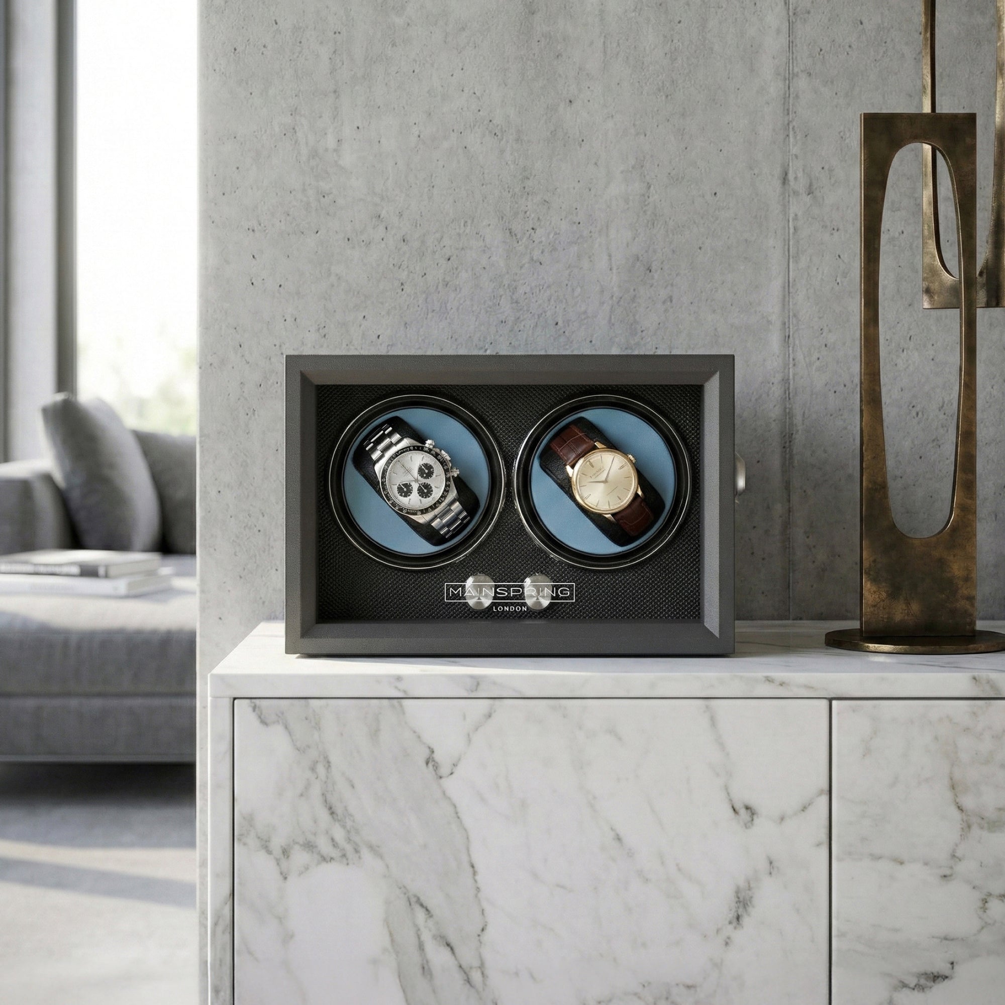 Guardian Dual Slot Watch Winder - Graphite Guard