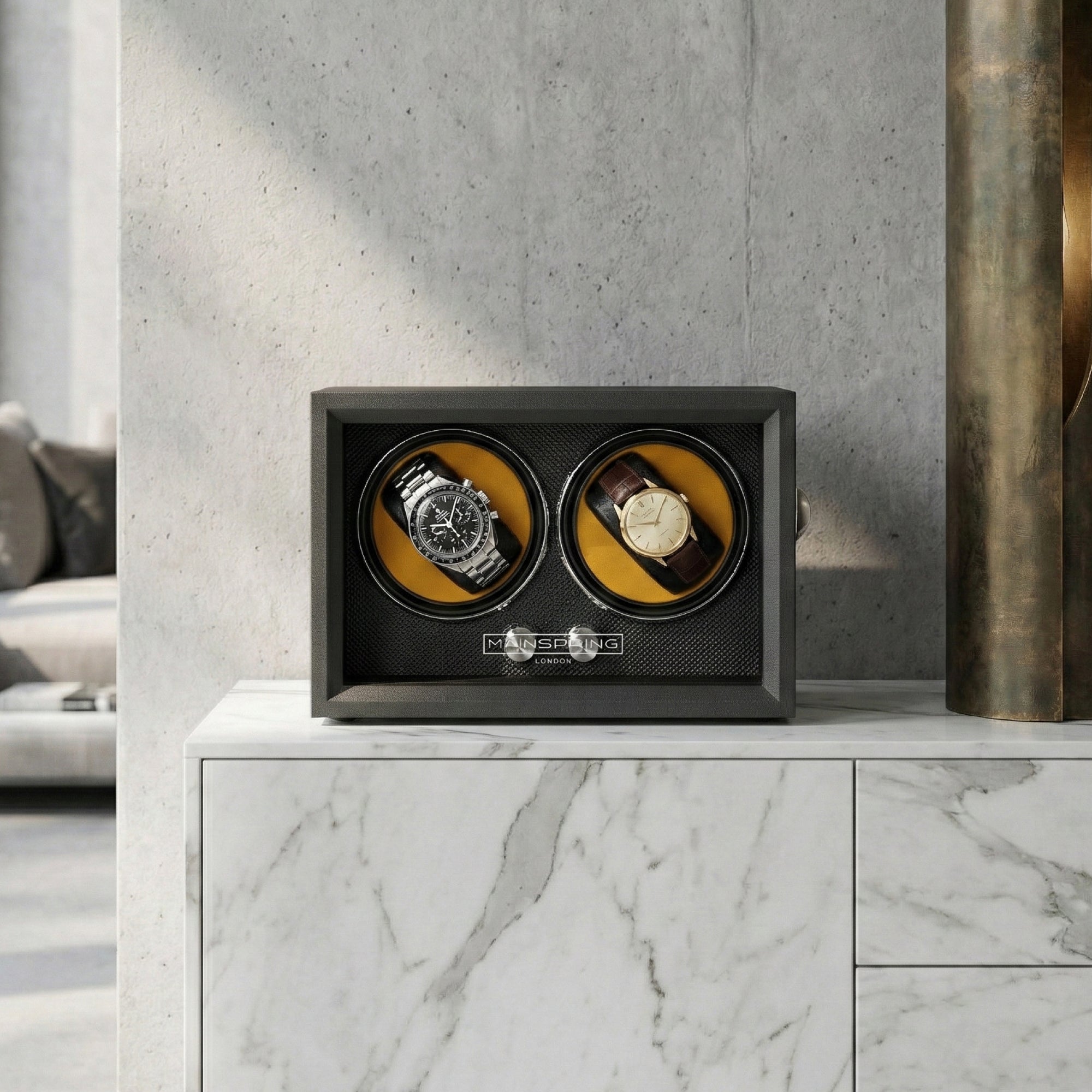 Guardian Dual Slot Watch Winder - Noir Vault