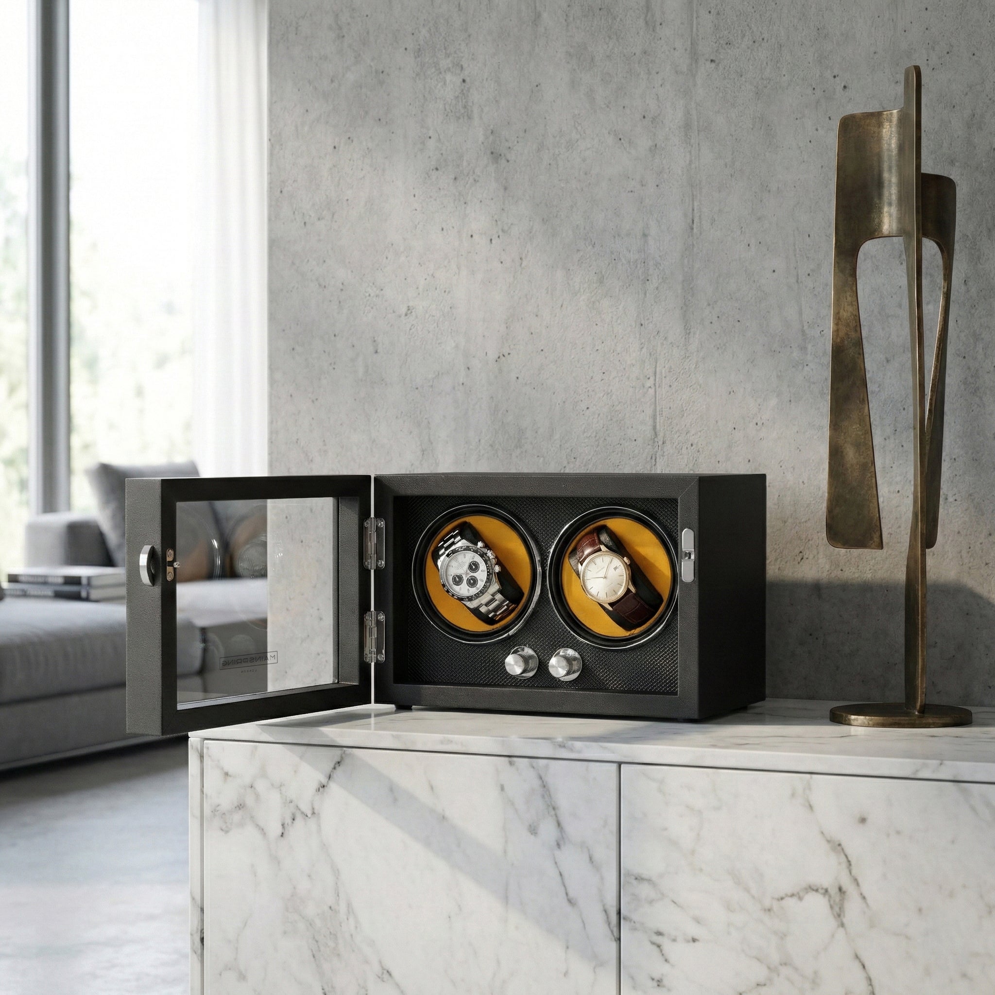 Guardian Dual Slot Watch Winder - Noir Vault