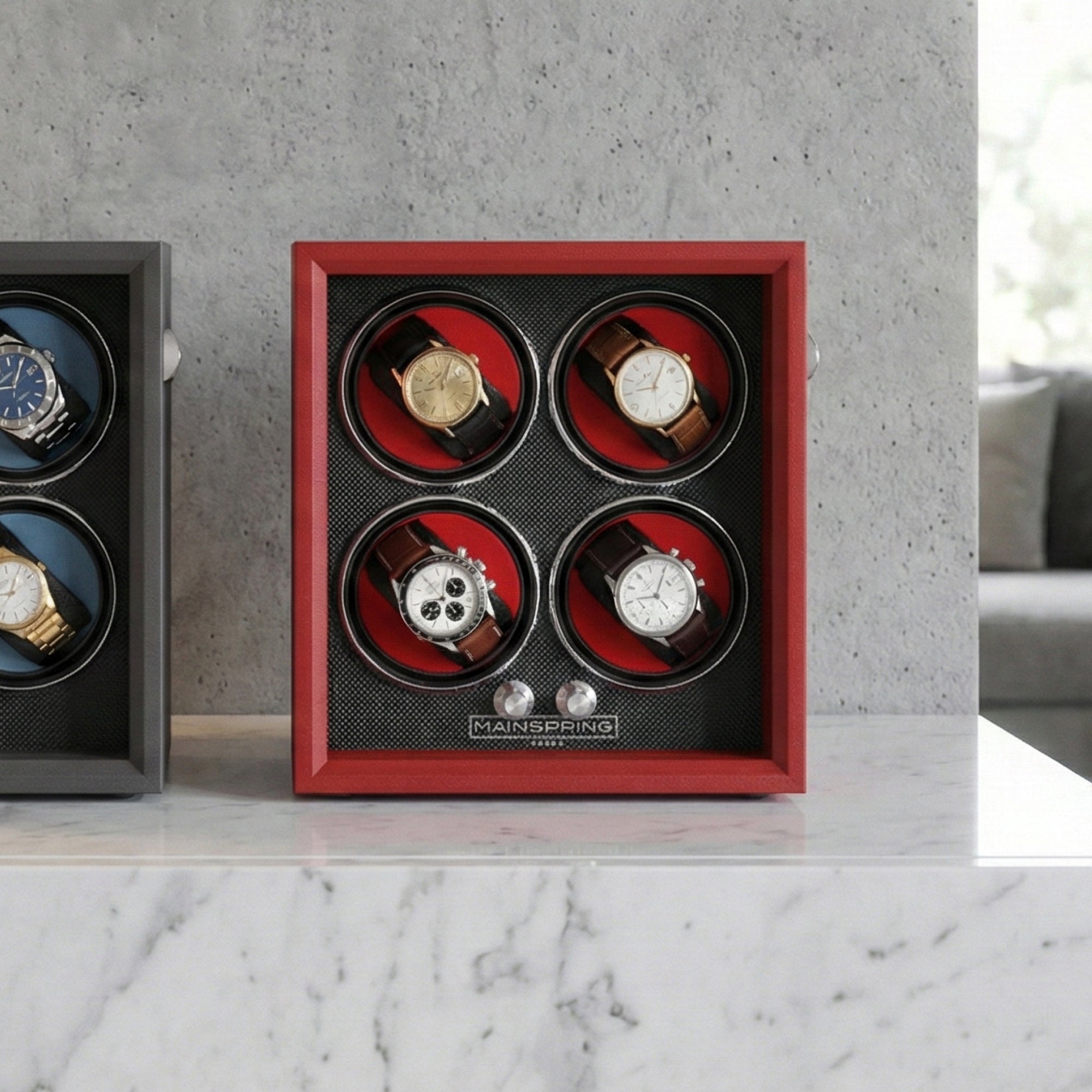 Guardian 4-Slot Watch Winder - Red Reserve