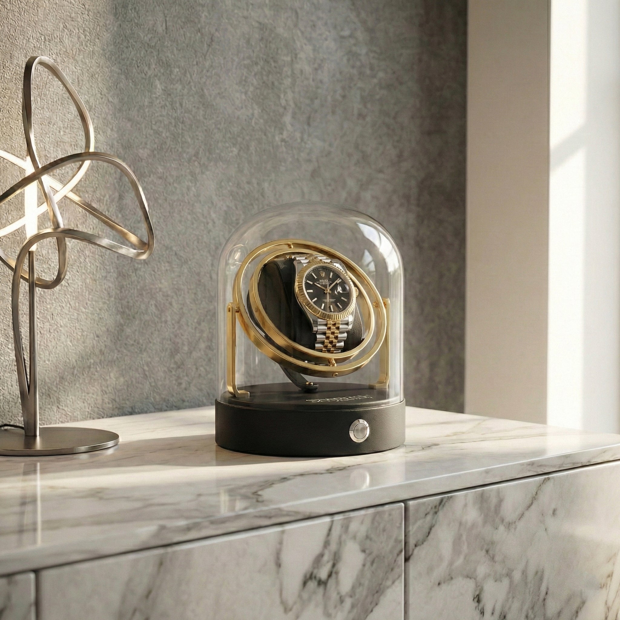 Gyroscope Single Slot Watch Winder - Saturn