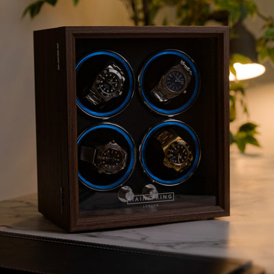 Oxford Guardian 4-Slot Watch Winder - Mahogany